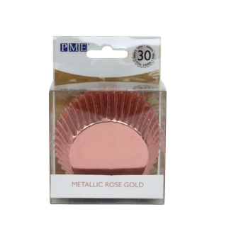 Cupcake cups metallic rosé goud 30 stuks PME