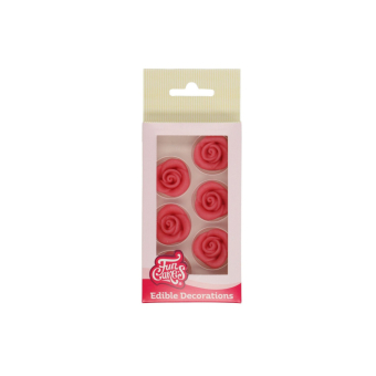 FunCakes Marsepein Decoratie Rozen Roze Set/6