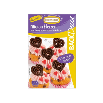 Günthart Chocoladedecoratie Hartjes Assortiment 60st.