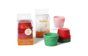 CupCake Cups rood en groen Geplooid 25 st. 55x35 mm**