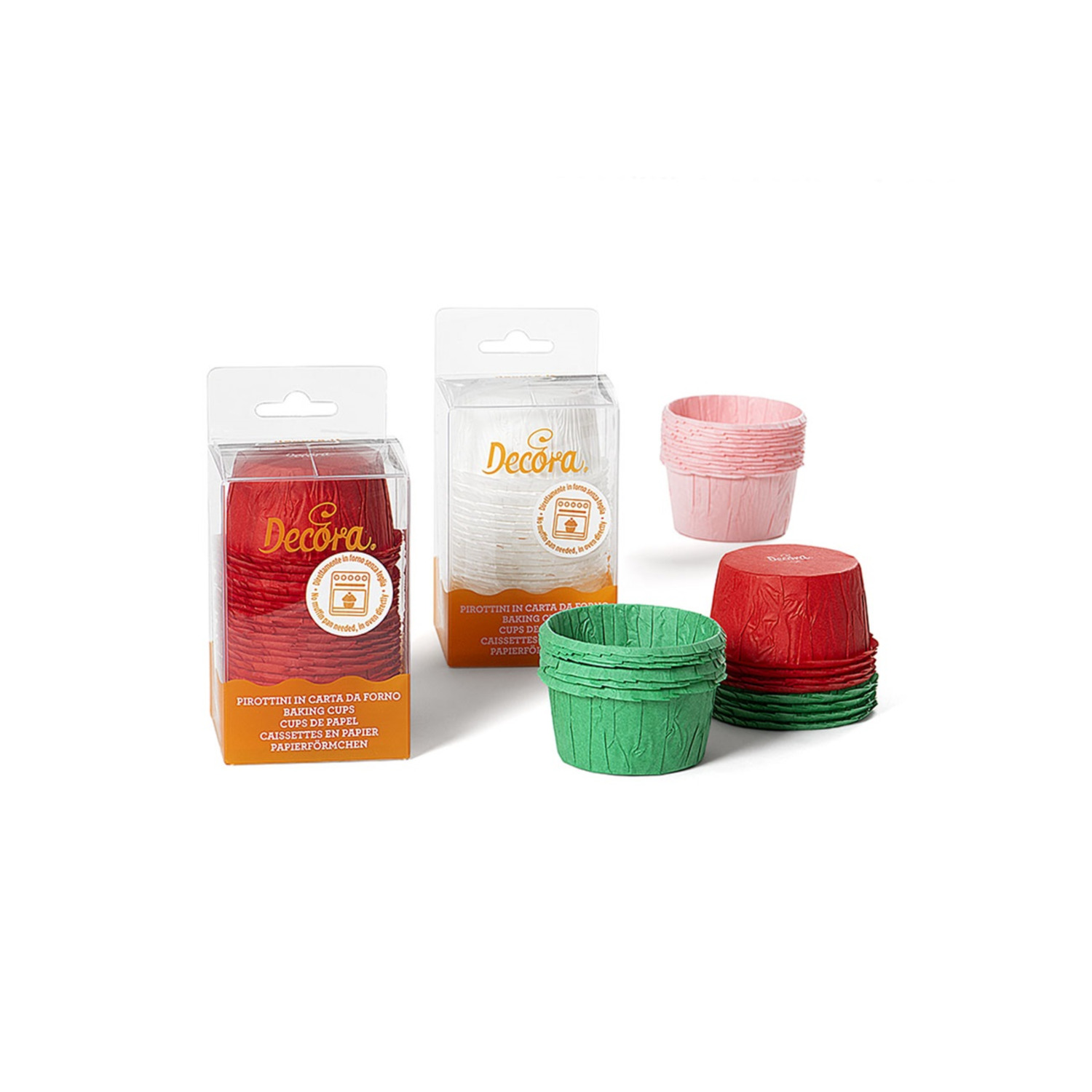 CupCake Cups rood en groen Geplooid 25 st. 55x35 mm**