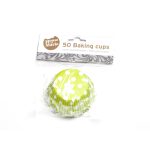 Cupcake cups Stip Lime groen 50st.**
