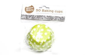 Cupcake cups Stip Lime groen 50st.**