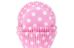 Cupcake cups Stip Baby Roze 50st