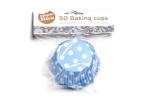 Cupcake Cups Blauw met Stip 50st