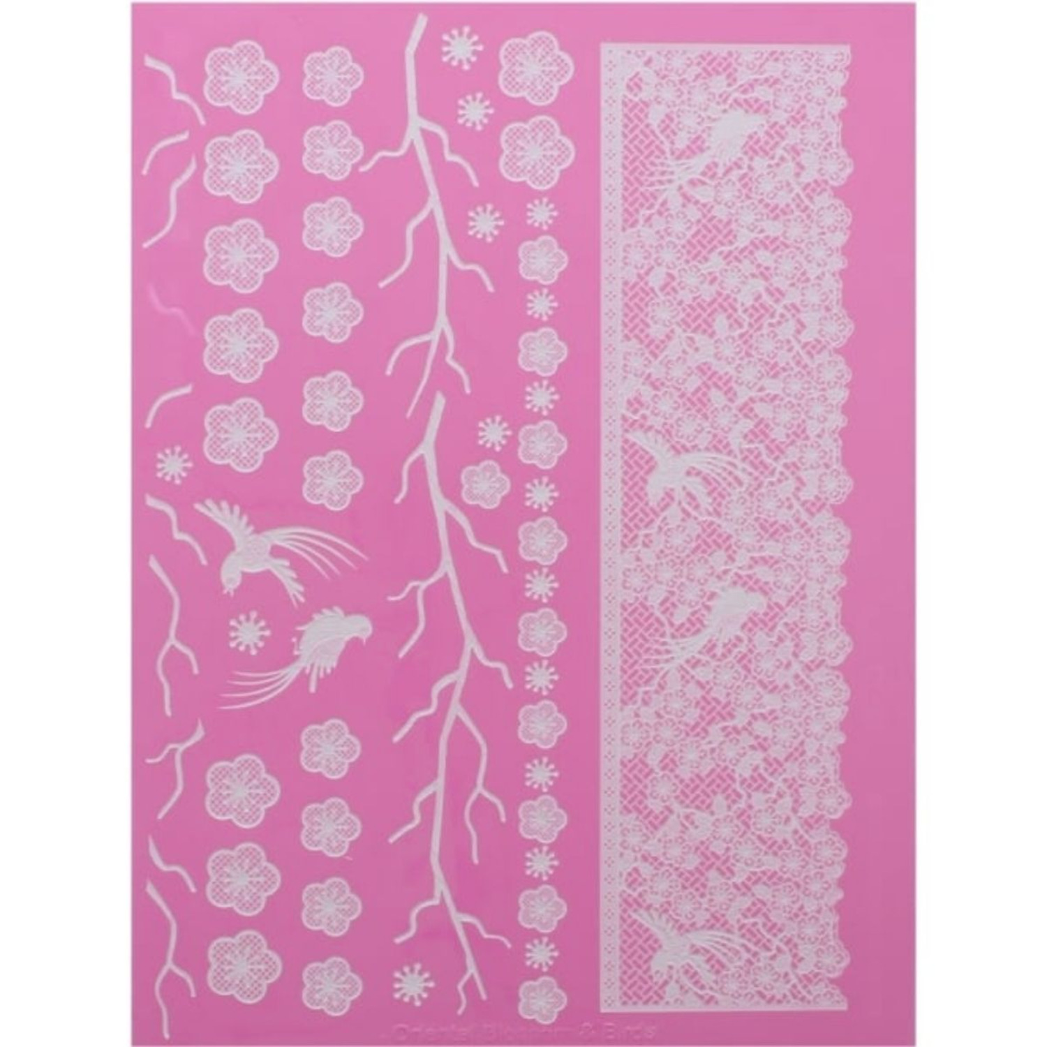 Cake Lace Mat - Oosterse Bloesem & Vogels Groot