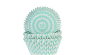 Cupcake Cups Chevron Mint 50st