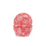 Cupcake Cups HoM Sneeuw Kristal Rood 50x33mm. 50st.