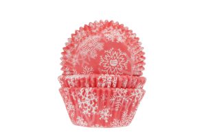 Cupcake Cups HoM Sneeuw Kristal Rood 50x33mm. 50st.