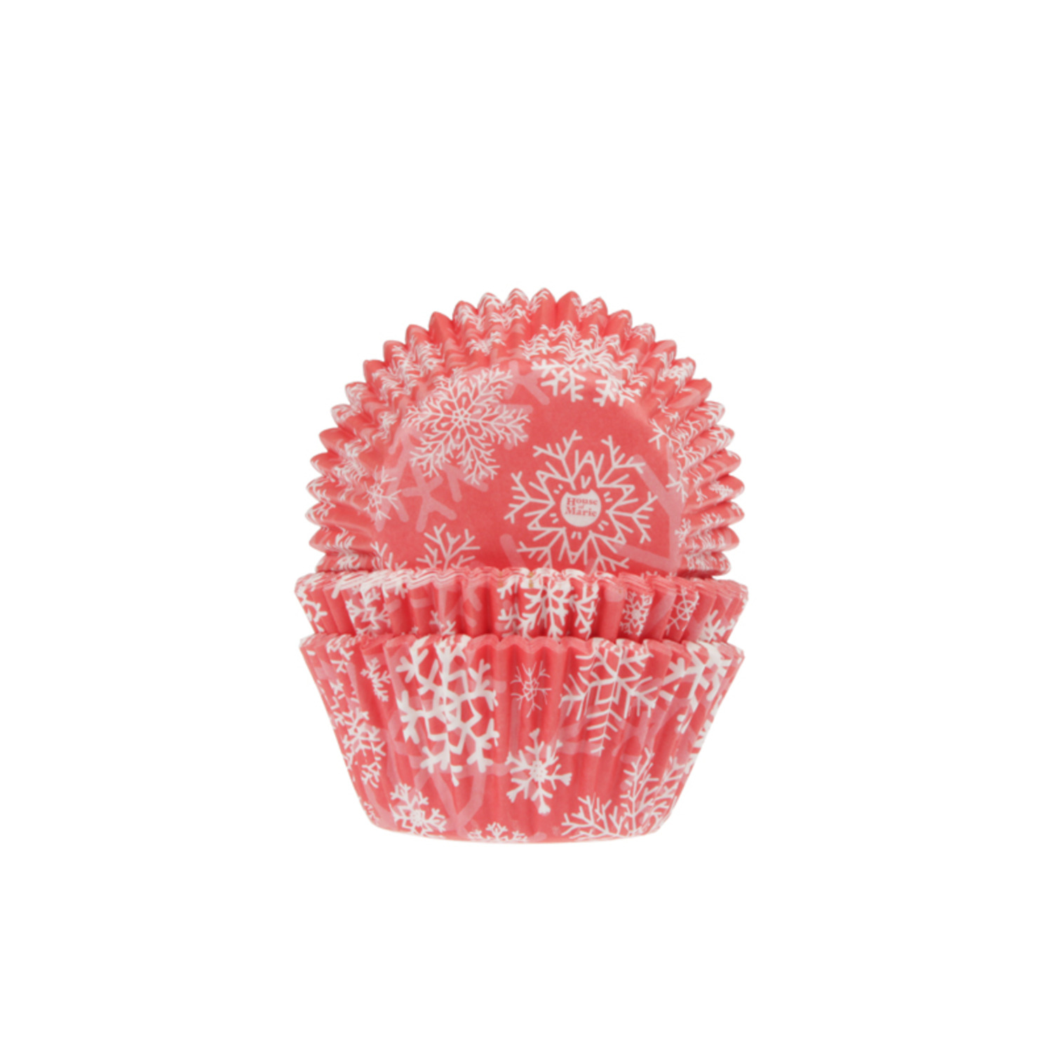 Cupcake Cups HoM Sneeuw Kristal Rood 50x33mm. 50st.