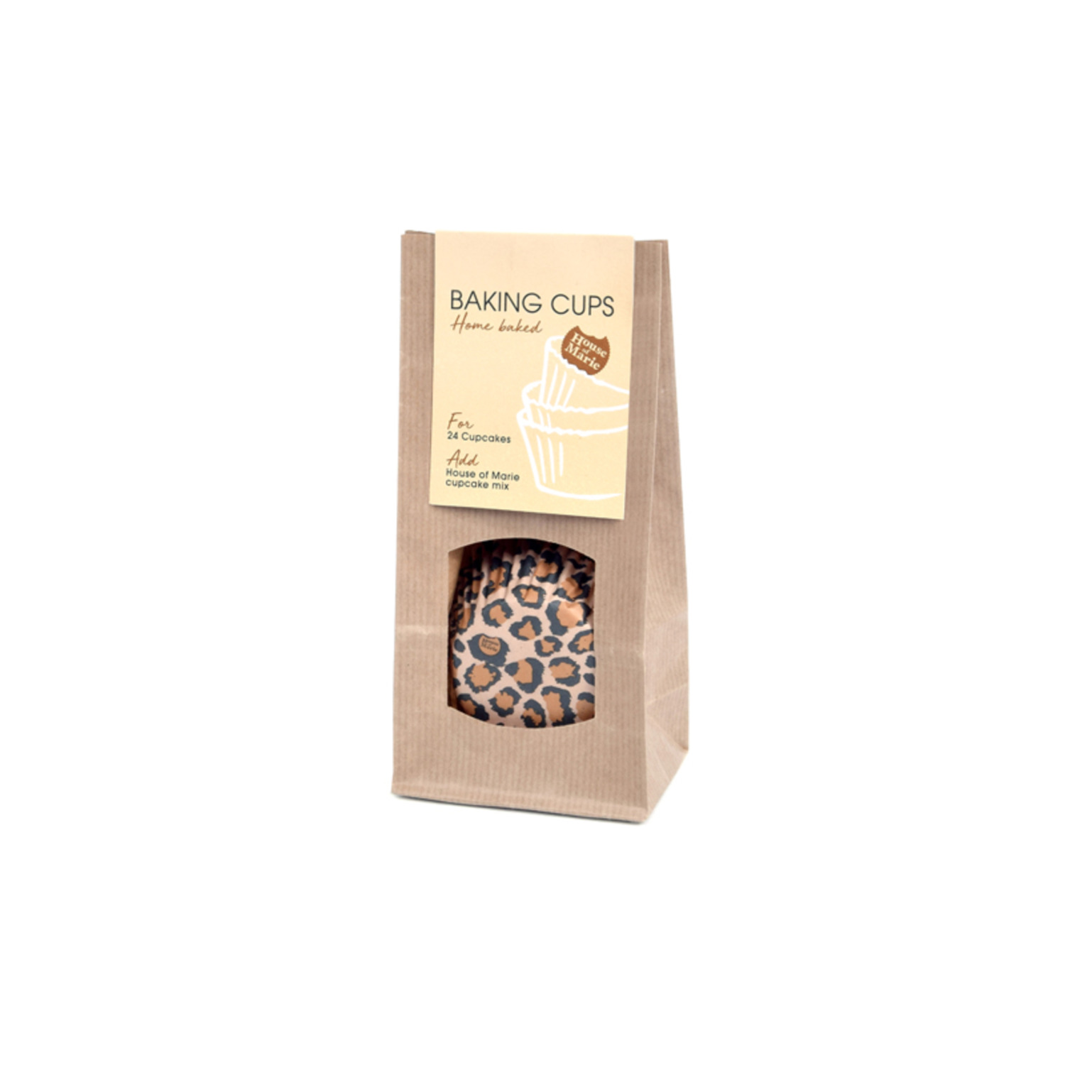 Cupcake Cups Luipaard Bruin 24st.**