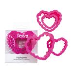 Koekjes Uitsteker Hart Ribbel set 4 Roze**