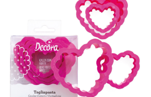 Koekjes Uitsteker Hart Ribbel set 4 Roze**