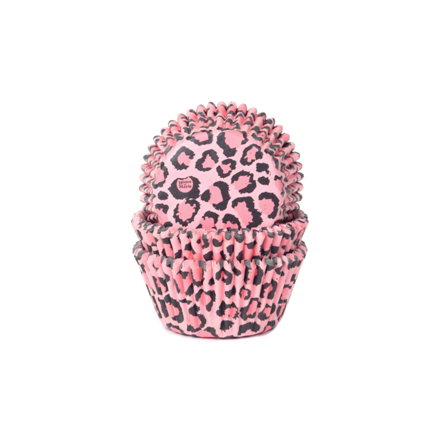 Cupcake Cups Luipaard Roze 50st.