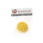 Cupcake Cups Stip Geel 50st