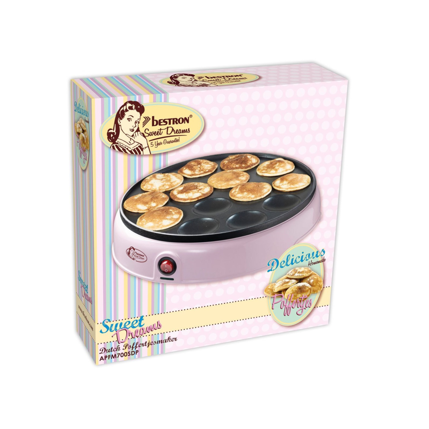 Bestron Poffertjesmaker Roze