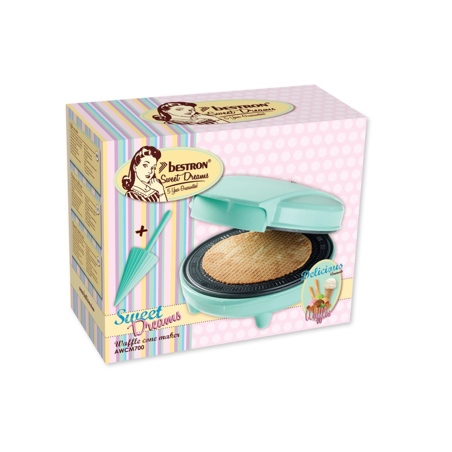 Bestron Wafelcone Stroopwafel Maker Mint