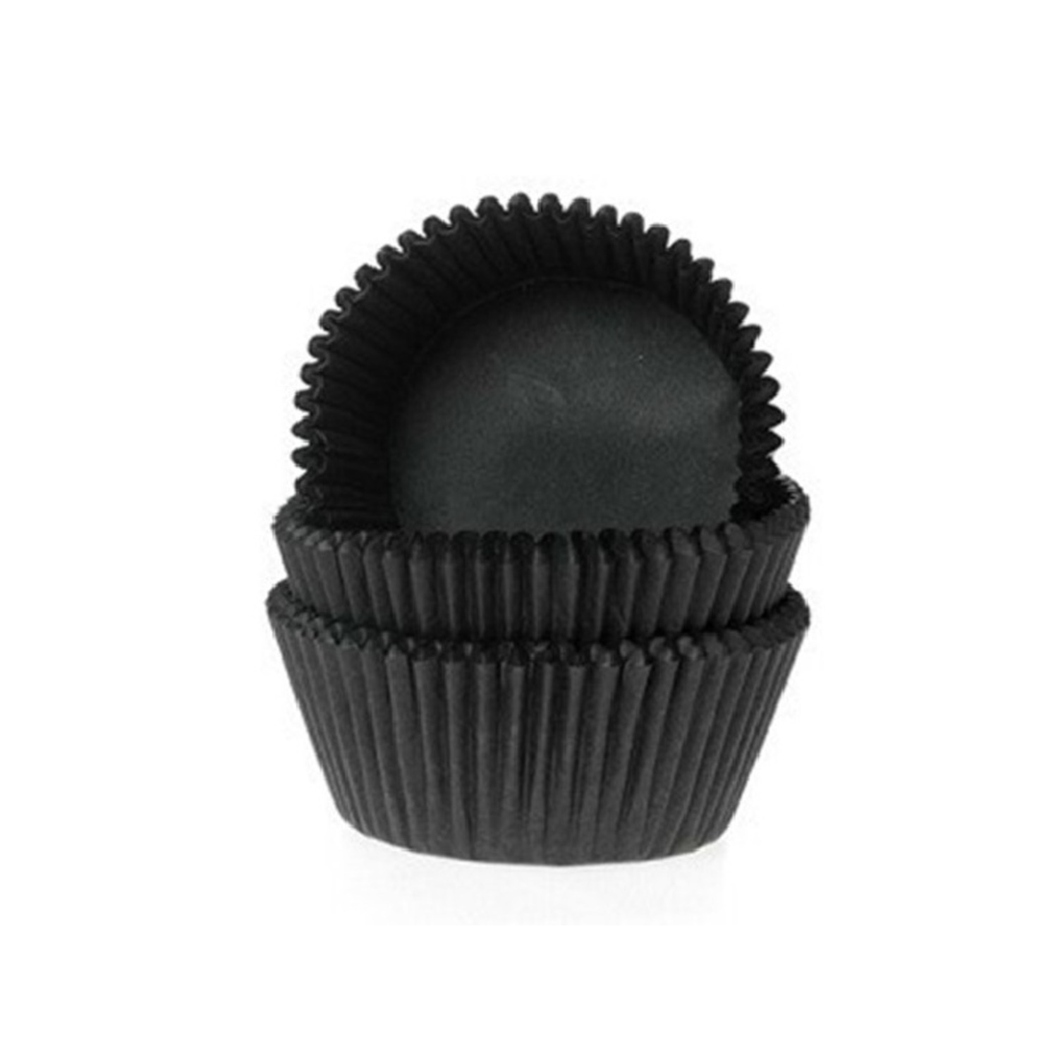 Cupcake Cups mini Zwart 35x23mm. - ca. 20 stuks