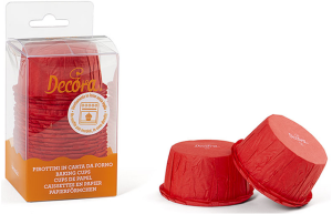 Decora Cupcake Cups Geplooid Rood 25st.
