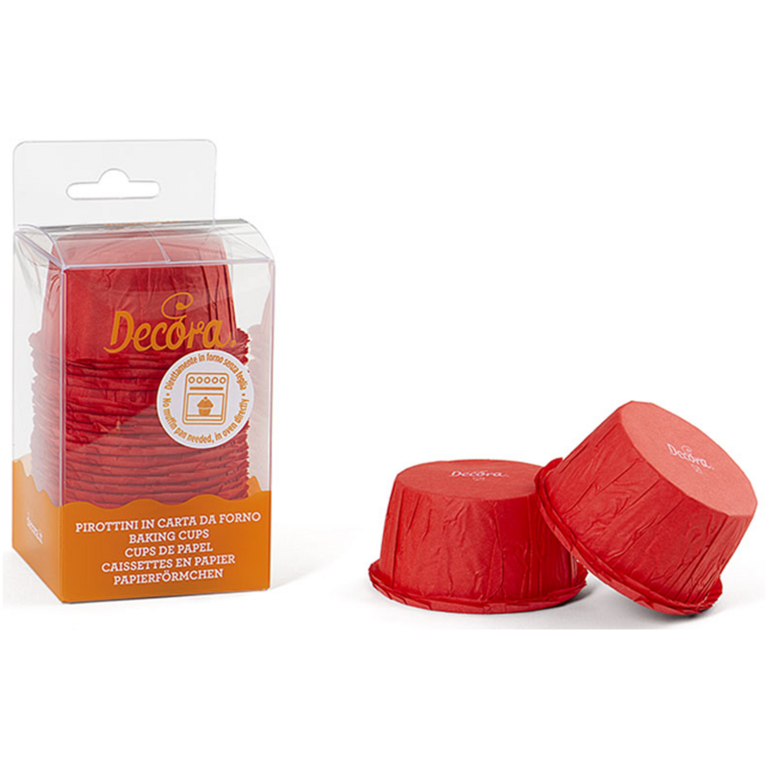 Decora Cupcake Cups Geplooid Rood 25st.
