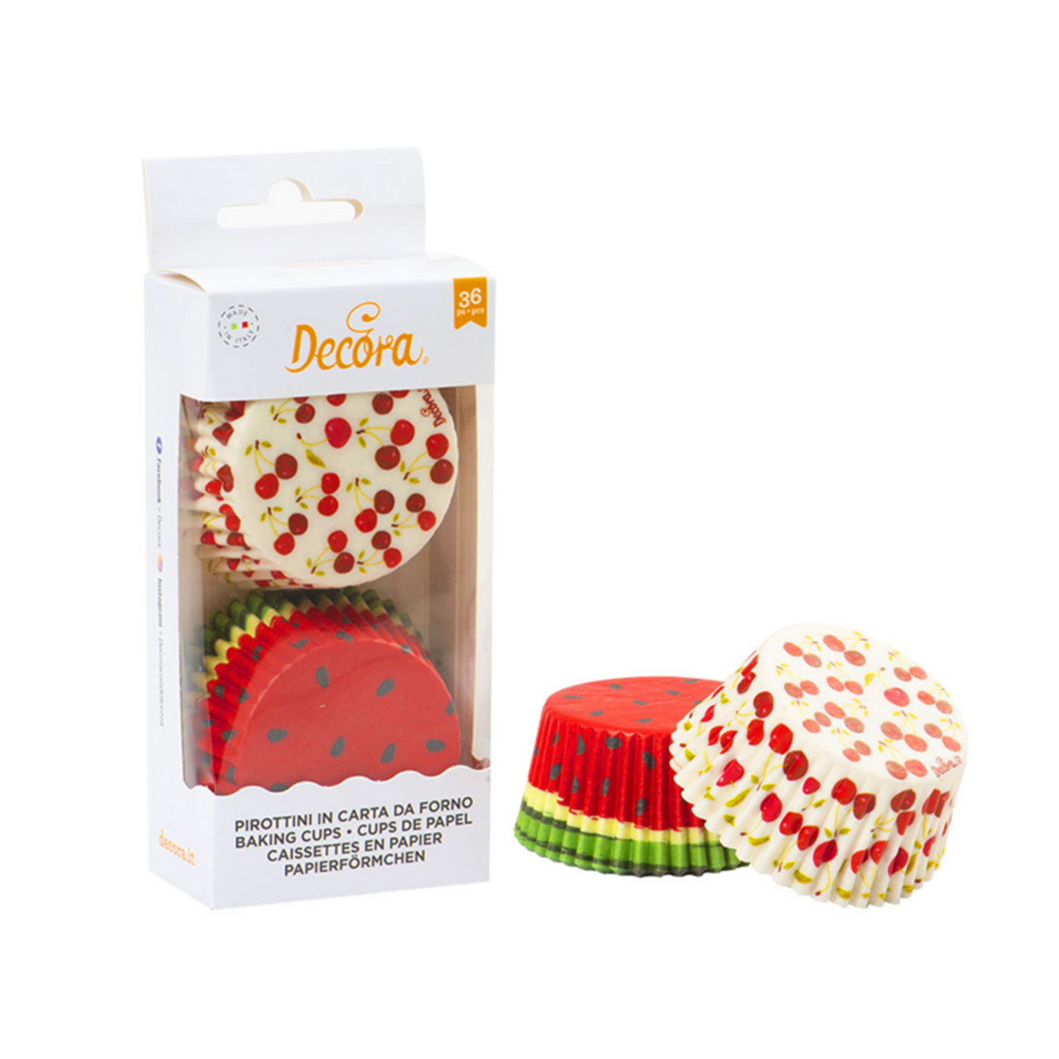 Decora Cupcake Cups Zomer fruit 36st.**