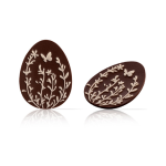 Chocoladedecoratie Paasei met Bloemenveld 6 stuks