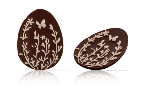 Chocoladedecoratie Paasei met Bloemenveld 6 stuks