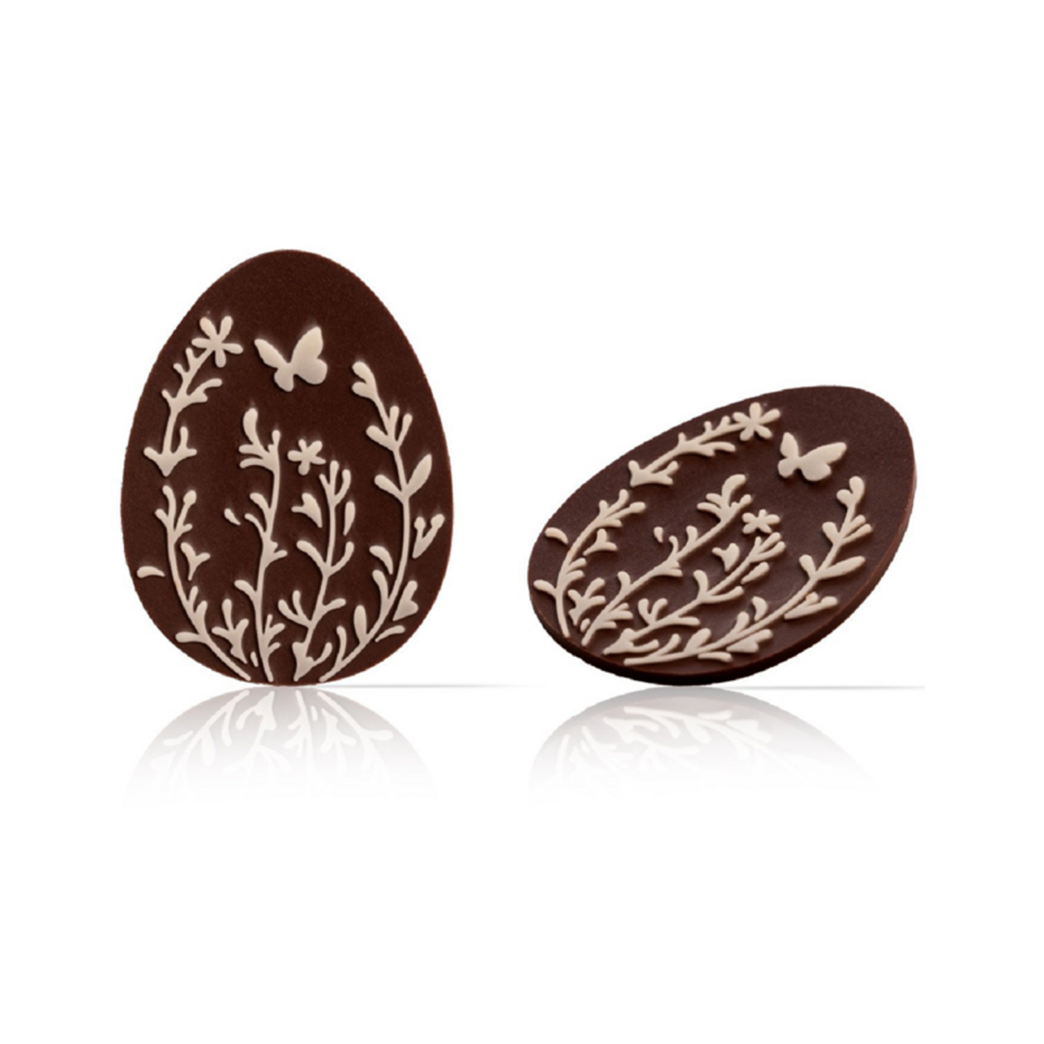 Chocoladedecoratie Paasei met Bloemenveld 6 stuks