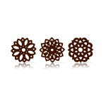 Chocolade decoratie Lace Bloemen Puur 6 stuks**