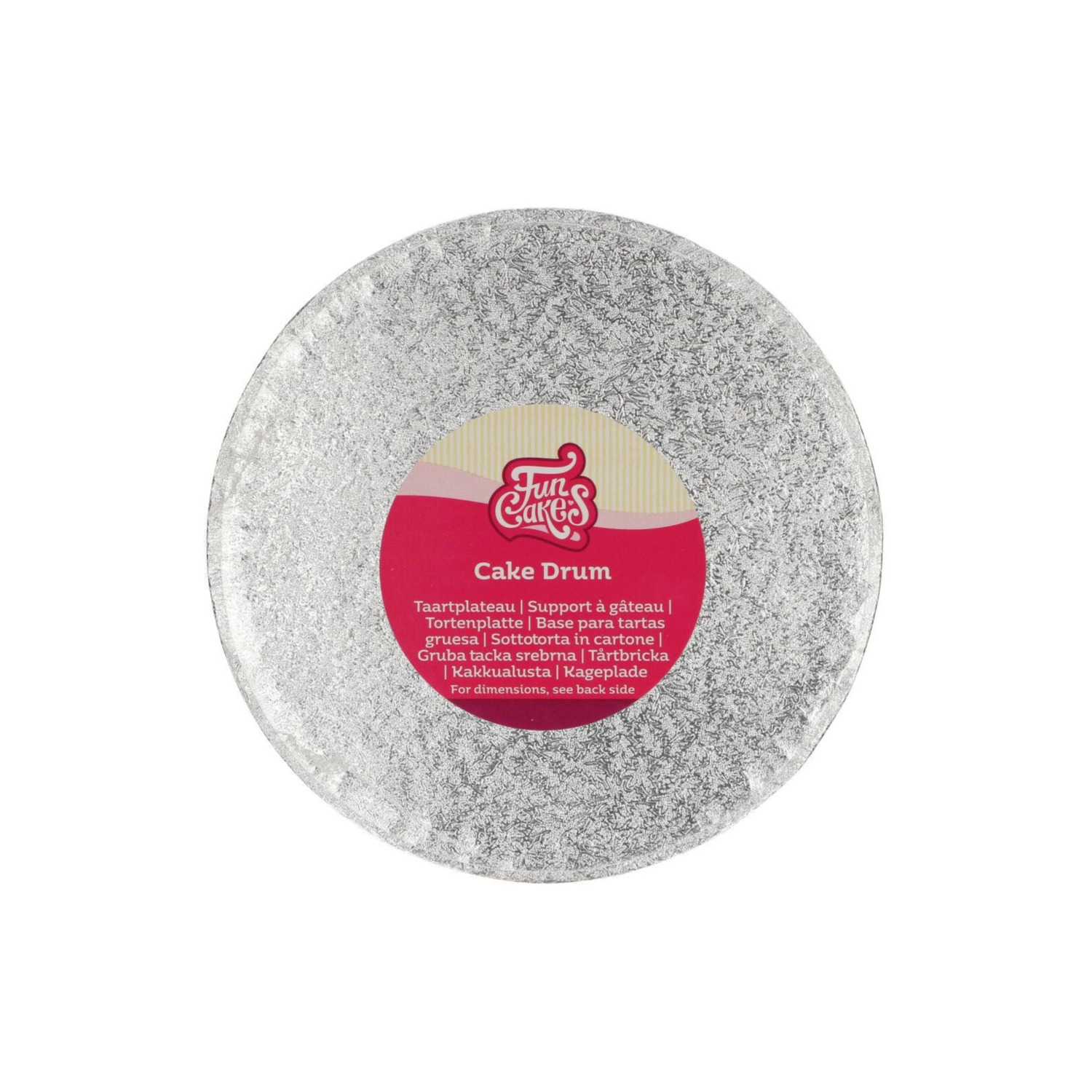Cake Drum Rond Zilver - 20 cm**