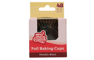 FunCakes Folie Baking Cups - Metallic Zwart pk/48