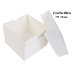 Taartdoos 20x20x15cm per 25 stuks