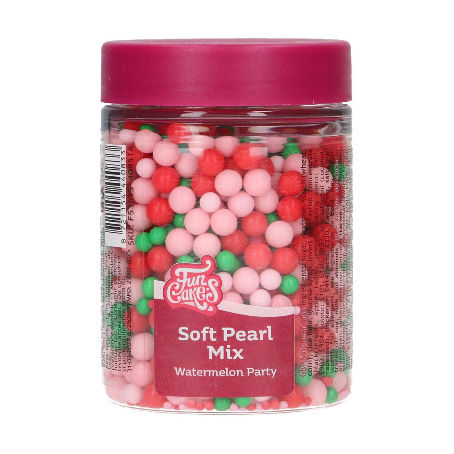 FunCakes Soft Pearls Mix Watermelon Party 80g