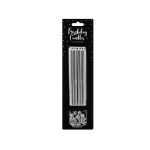 PartyDeco Verjaardag Kaarsen Zilver 12.5cm pk/12