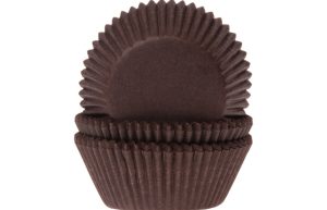 Cupcake cups Effen bruin 50 st. HoM