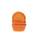 HoM Cupcake Cups Mini Effen Oranje 60st.