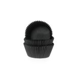 Cupcake cups Mini effen Zwart - 35x23 mm
