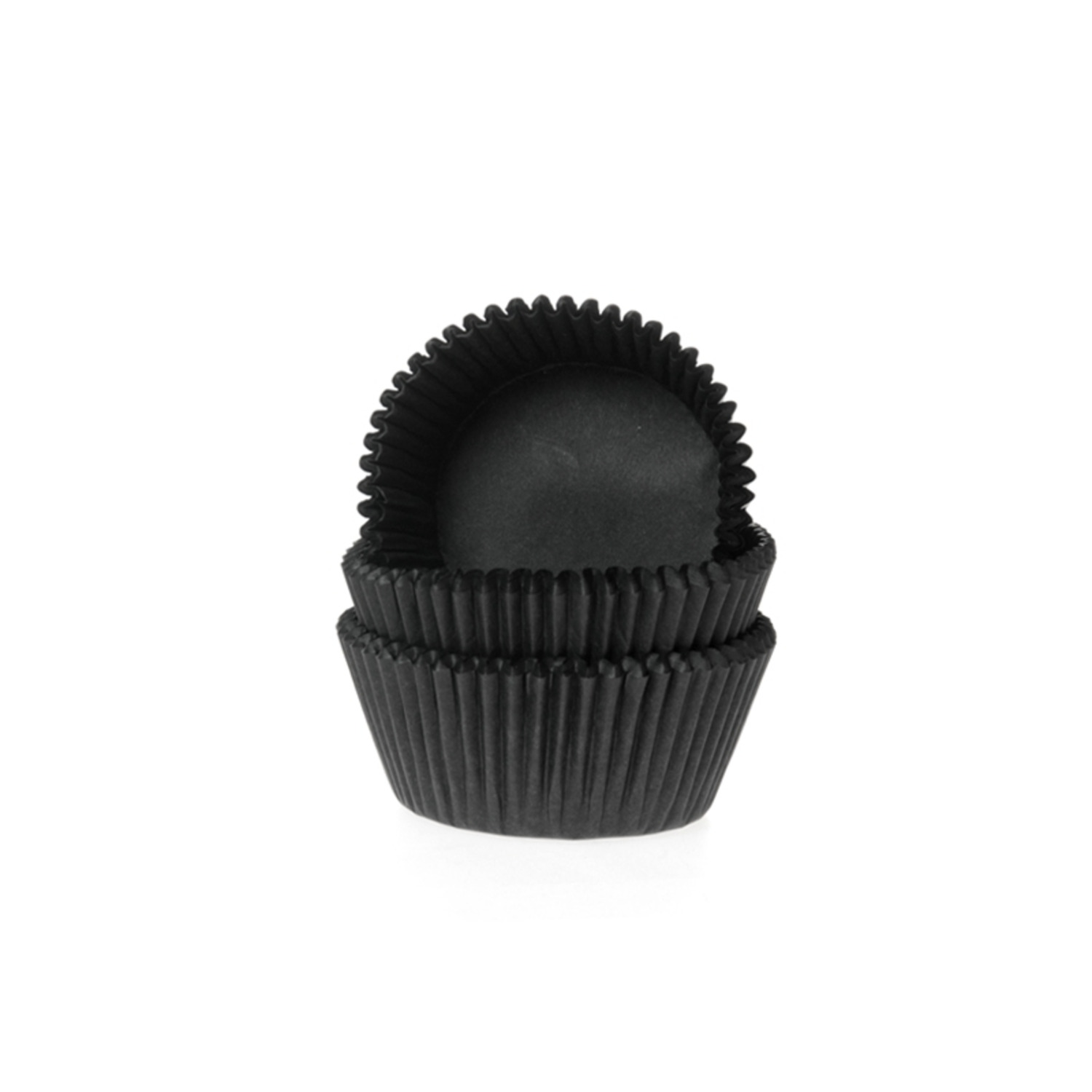 Cupcake cups Mini effen Zwart - 35x23 mm