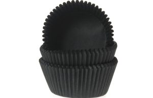 Cupcake cups Zwart 50x33mm - ca. 20 stuks