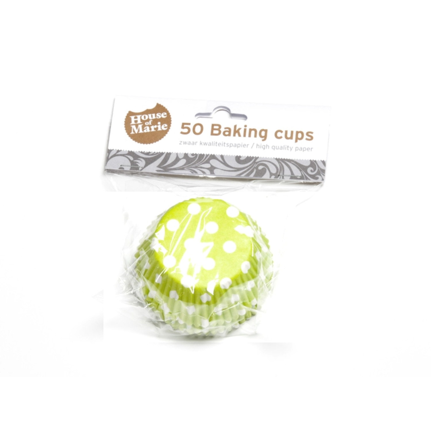 Cupcake cups Stip Lime groen 50st.**