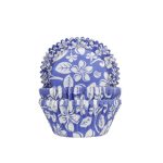 Cupcake cups Aloha bloem blauw 50x33mm 50st