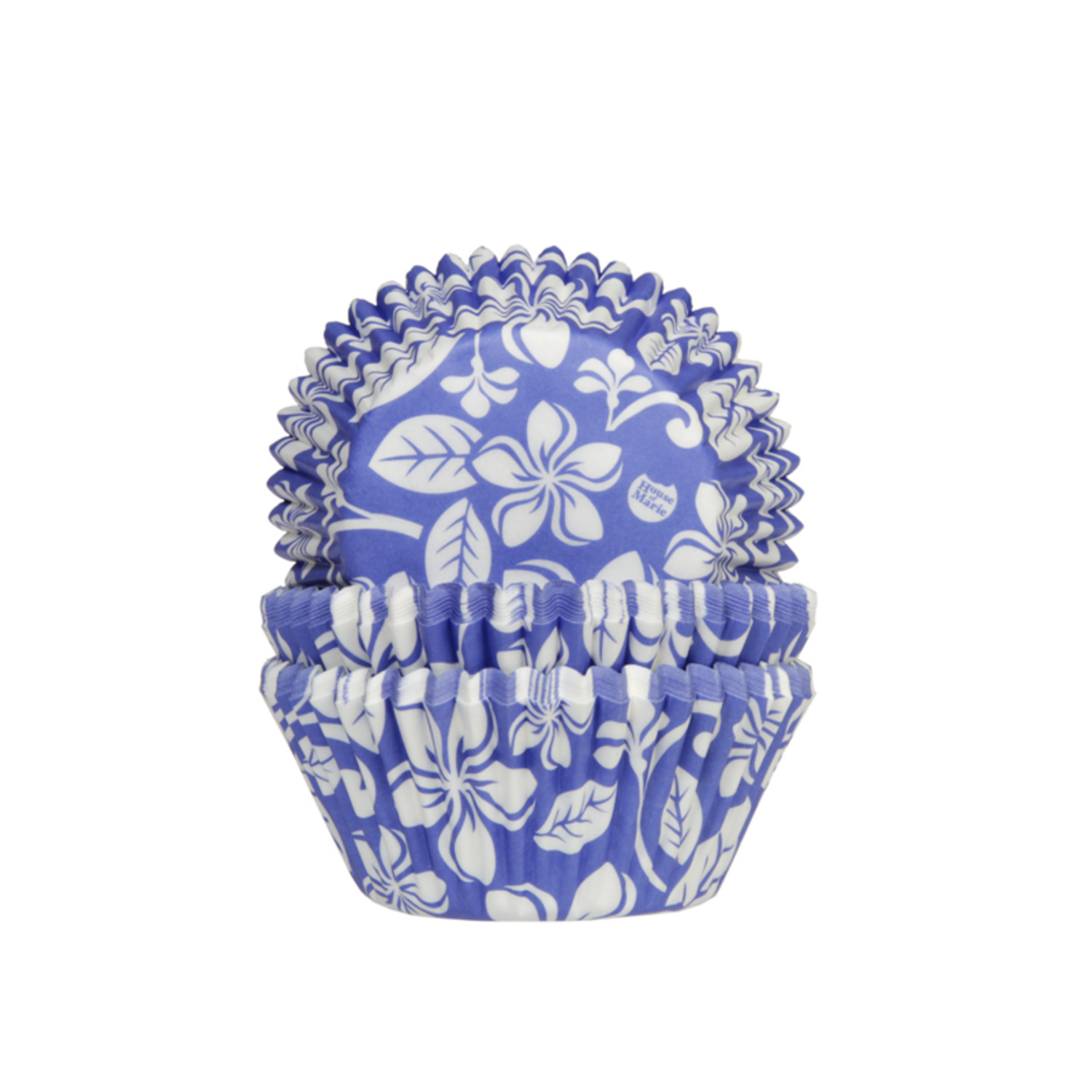 Cupcake cups Aloha bloem blauw 50x33mm 50st