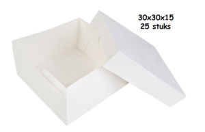 Taartdoos 30x30x15cm per 25 stuks