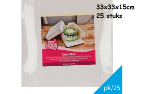 Taartdoos 33x33x15 per 25 stuks