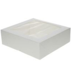 Taartdoos met venster 23x23x7.5 - Wit - per stuk