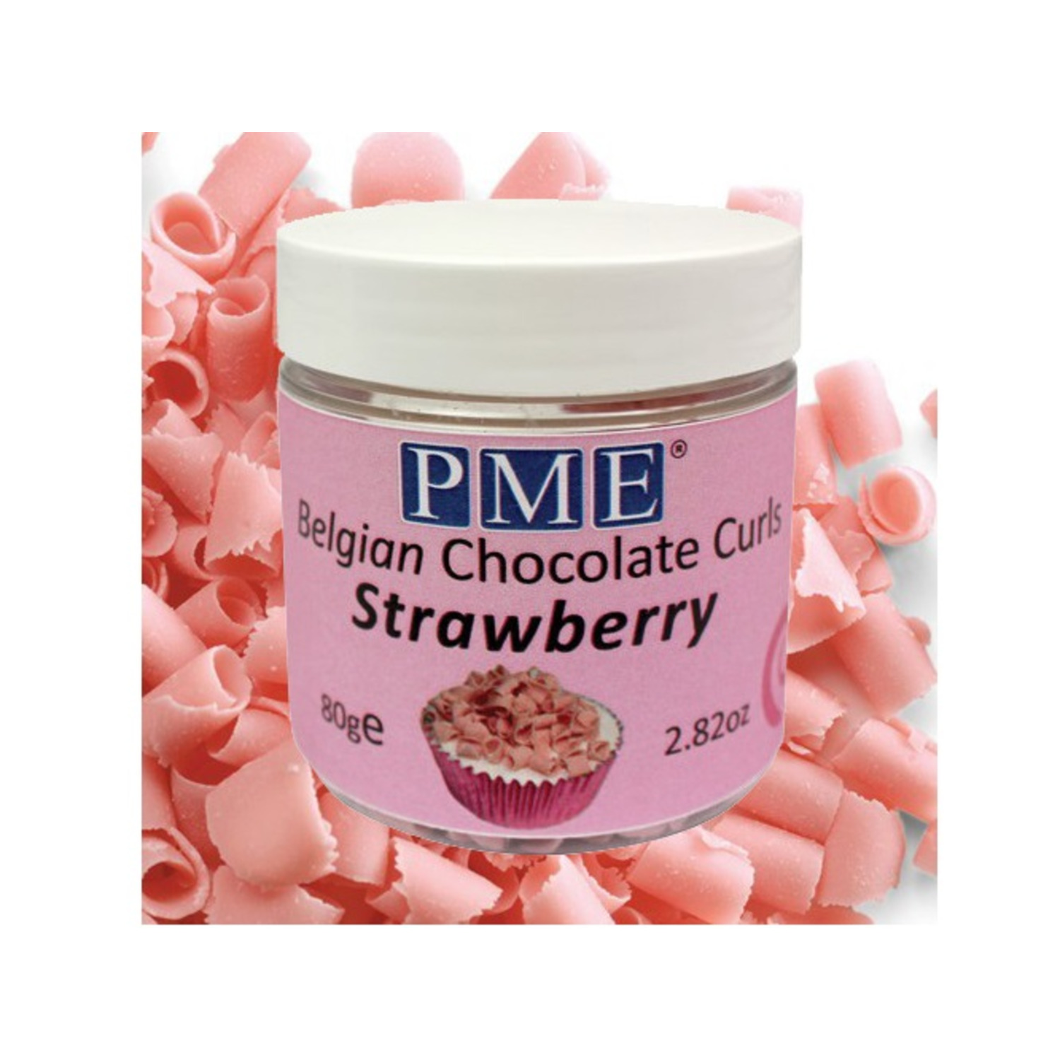 PME Chocoladekrullen Aardbei 85 gram