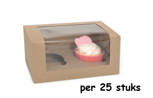 Cupcake Doosje 2x Groot Kraft per 25 stuks
