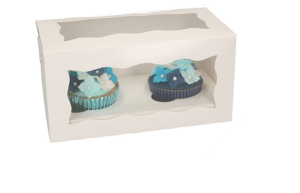 Cupcake Doosje 2x Groot Wit per stuk