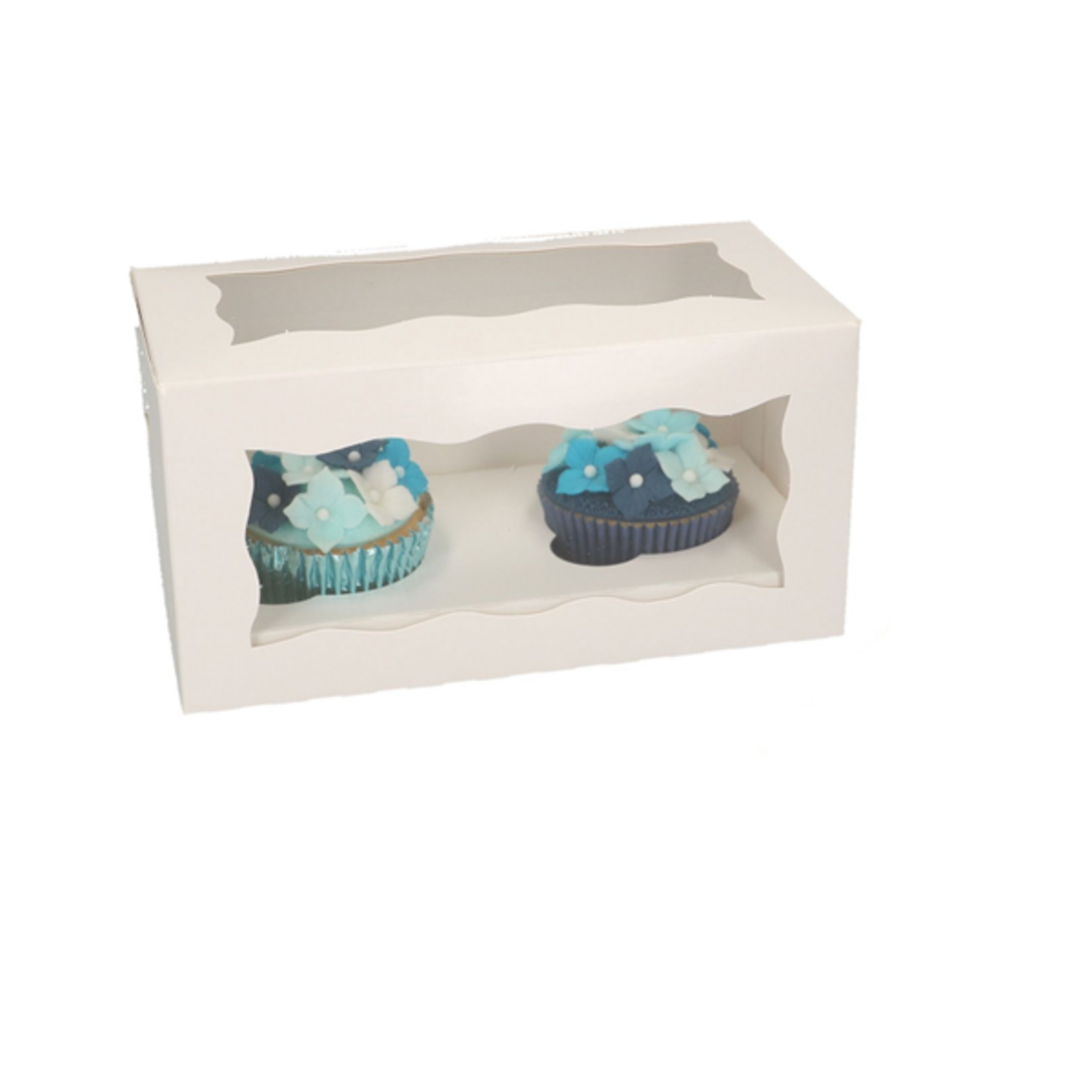 Cupcake Doosje 2x Groot Wit per stuk
