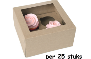 Cupcake Doosje 4x Groot Kraft per 25 stuks